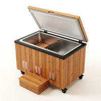 Cold Plunge Tub Engineered for Daily Recovery, Cedar Cabinet, Stainless Steel Basin, 1.5HP Chiller to 35°F — Studio Shot